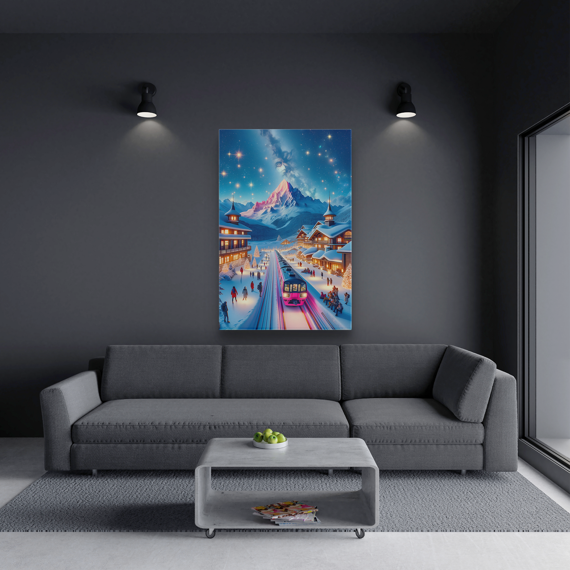 Starry Mountain Eve (Canvas)Experience the fusion of art and ethics with RimaGallery's eco-friendly canvases. Stunning visuals, diverse sizes, and sustainable materials. Transform your space noRimaGallery