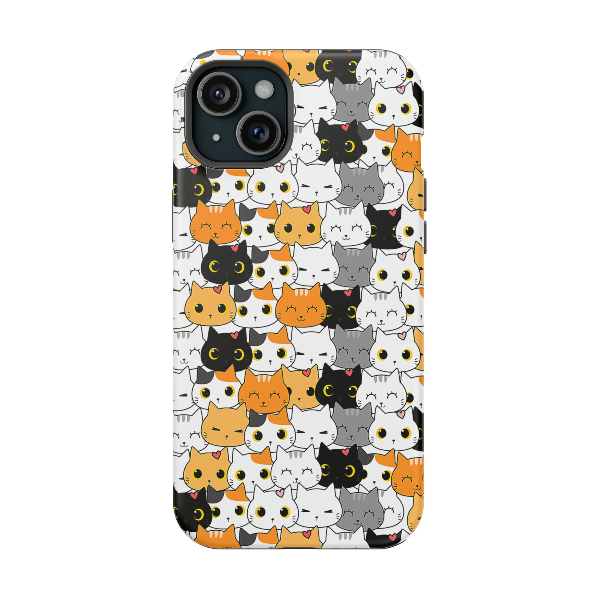Kitten Kaleidoscope (iPhone MagSafe Case)Elevate your iPhone's style with Cute pattern of varied cartoon cats MagSafe Case, offering robust protection, MagSafe compatibility, and a choice of matte or glossyRimaGallery
