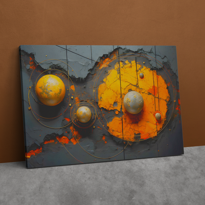Several Planets (Canvas  Matte finish, stretched, with a depth of 1.25 inches) Elevate your décor with RimaGallery’s responsibly made art canvases. Our eco-friendly -Planets (Canvas)