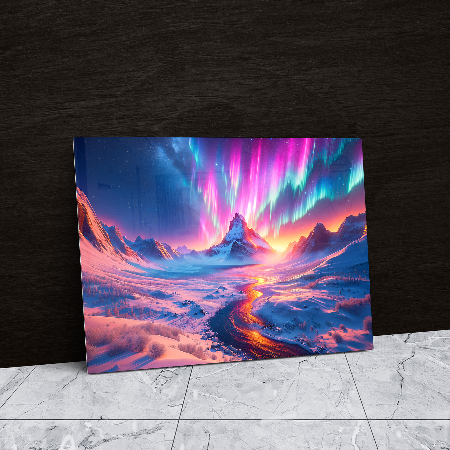 Auroral Mountain Majesty (Acrylic)Make a statement with Auroral Mountain Majesty acrylic prints. The 1⁄4" acrylic panel exudes the illusion of a smooth glass surface for vibrant artwork. Pre-installeRimaGallery