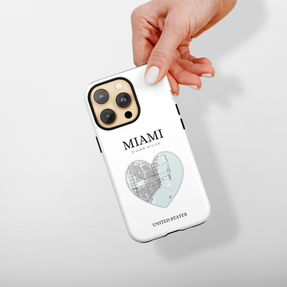 Miami Heartbeat - White (iPhone MagSafe Case)Elevate your iPhone's style with the New York Heartbeat White MagSafe Case, offering robust protection, MagSafe compatibility, and a choice of matte or glossy finishRimaGallery