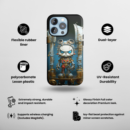 Steampunk Sentry (iPhone Case 11-15)RIMA Tough Phone Case: Unmatched Style &amp; Protection for iPhone 11, 12, 13, 14, &amp; 15 🛡️📱
Product Description:
Discover the RIMA Tough Phone Case, exclusivelRimaGallery