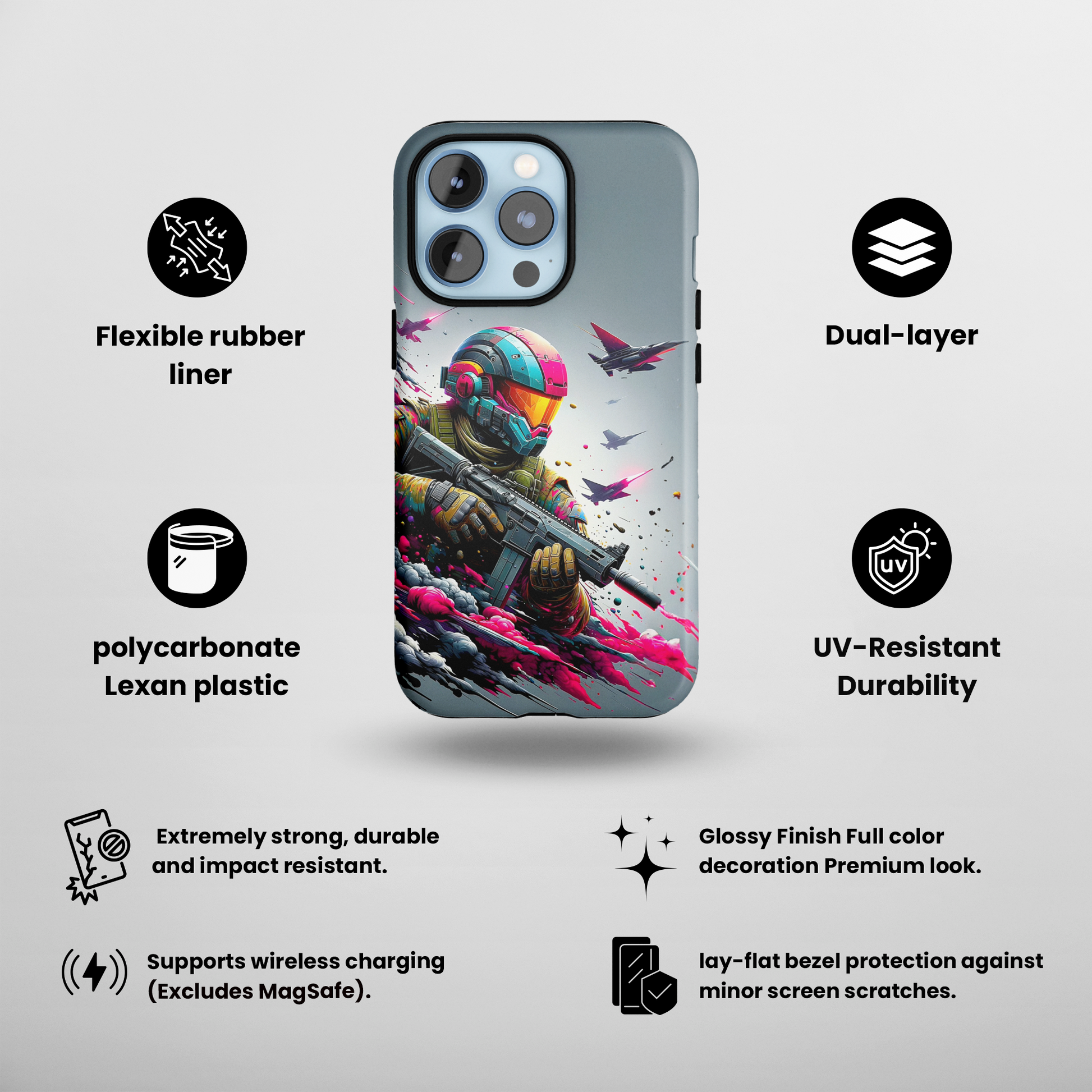 Spectrum Soldier (iPhone Case 11-15)RIMA Tough Phone Case: Your iPhone's Perfect Armor! Tailored for iPhone 11-15, offering elegant design and robust protection. Embrace the fusion of technology and suRimaGallery