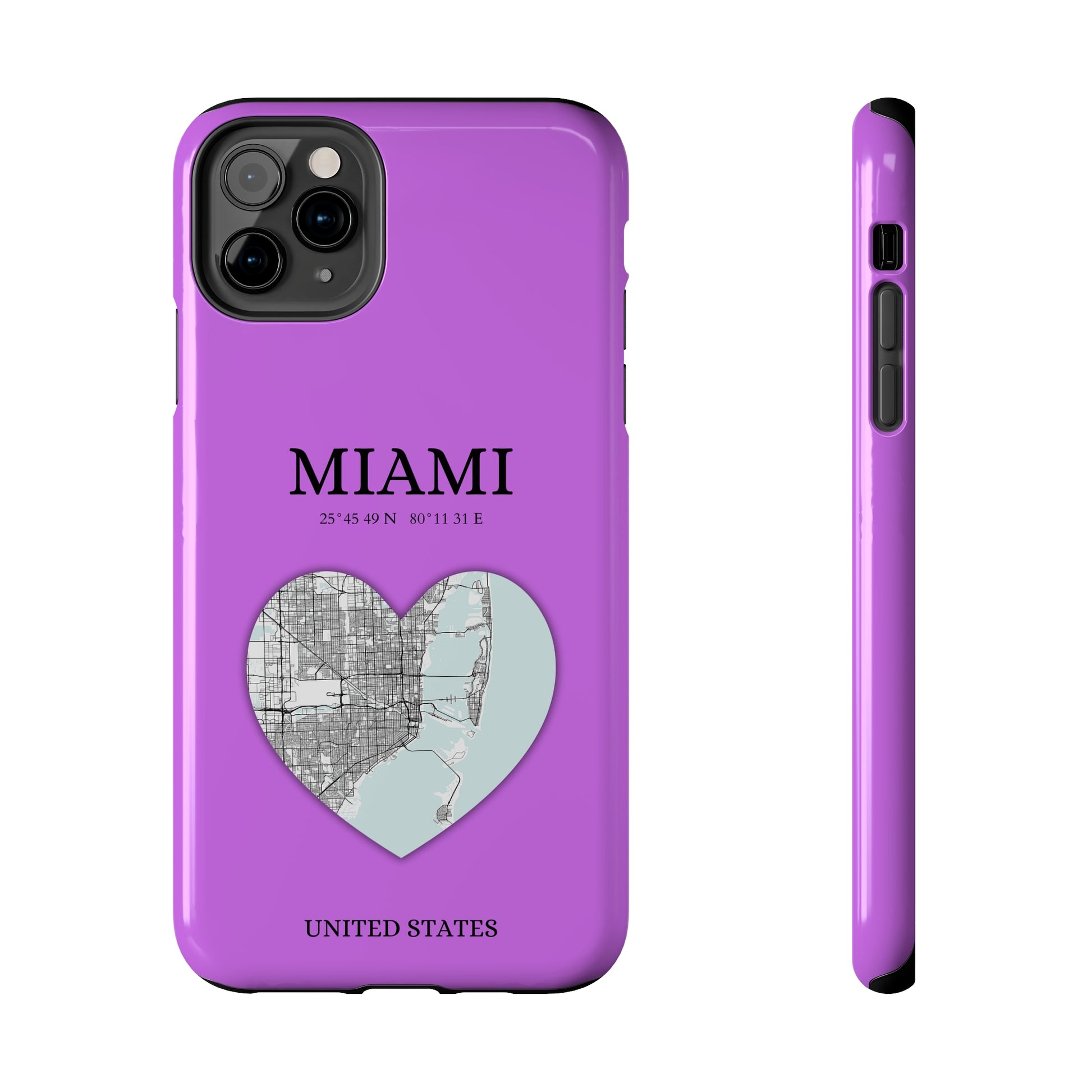 Miami Heartbeat - Purple (iPhone Case 11-15)Capture the essence of MIAMI with RimaGallery's Heartbeat Purple iPhone case, blending durable protection and unique design. Perfect for iPhone 11-15 models. Free shRimaGallery