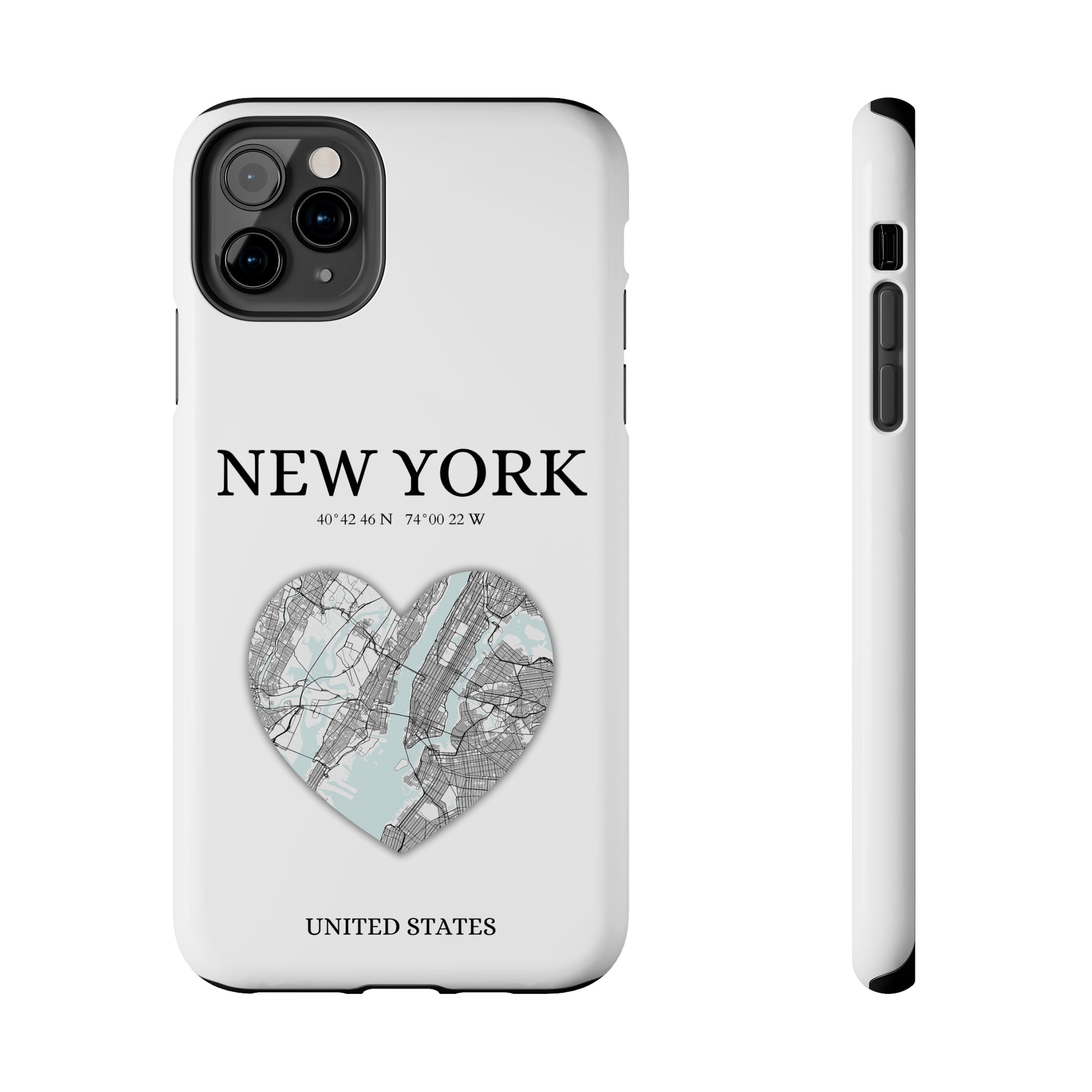 Elevate your iPhone with RimaGallery's New York Heartbeat case. Sleek design meets durability for stylish protection. Free US shipping.-York Heartbeat - White (iPhone Case 11-15)