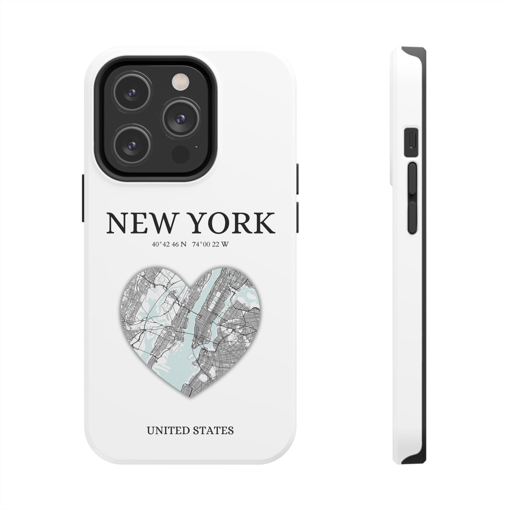 Elevate your iPhone with RimaGallery's New York Heartbeat case. Sleek design meets durability for stylish protection. Free US shipping.-York Heartbeat - White (iPhone Case 11-15)