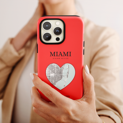 Miami Heartbeat - Red (iPhone Case 11-15)Capture the essence of MIAMI with RimaGallery's Heartbeat RED iPhone case, blending durable protection and unique design. Perfect for iPhone 11-15 models. Free shippRimaGallery