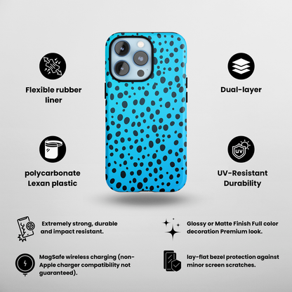 Dotted Delight - Sky Blue (iPhone MagSafe Case)Elevate your iPhone's style with a Sky Blue surface with scattered dark dots and a MagSafe Case, offering robust protection, MagSafe compatibility, and a choice of mRimaGallery