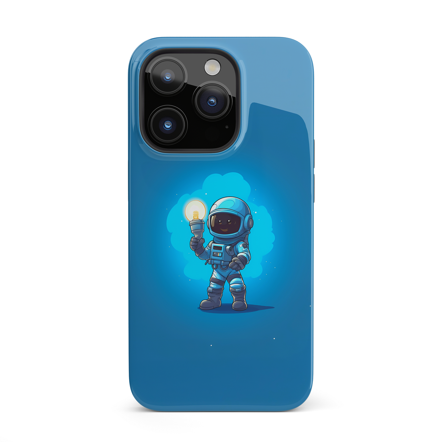 Astronaut Glow (iPhone Case 11-15)RIMA Tough Phone Case for iPhone 11, 12, 13, 14, &amp; 15 astronaut holding a light bulb with Glossy Finish 📱✨
 
Ultimate Protection in Stylish Design 🌟:  
 
WelcoRimaGallery