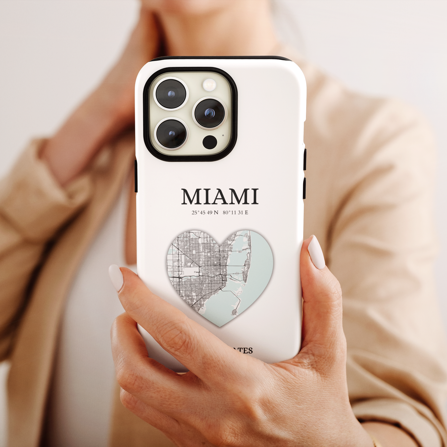 Miami Heartbeat - White (iPhone MagSafe Case)Elevate your iPhone's style with the New York Heartbeat White MagSafe Case, offering robust protection, MagSafe compatibility, and a choice of matte or glossy finishRimaGallery