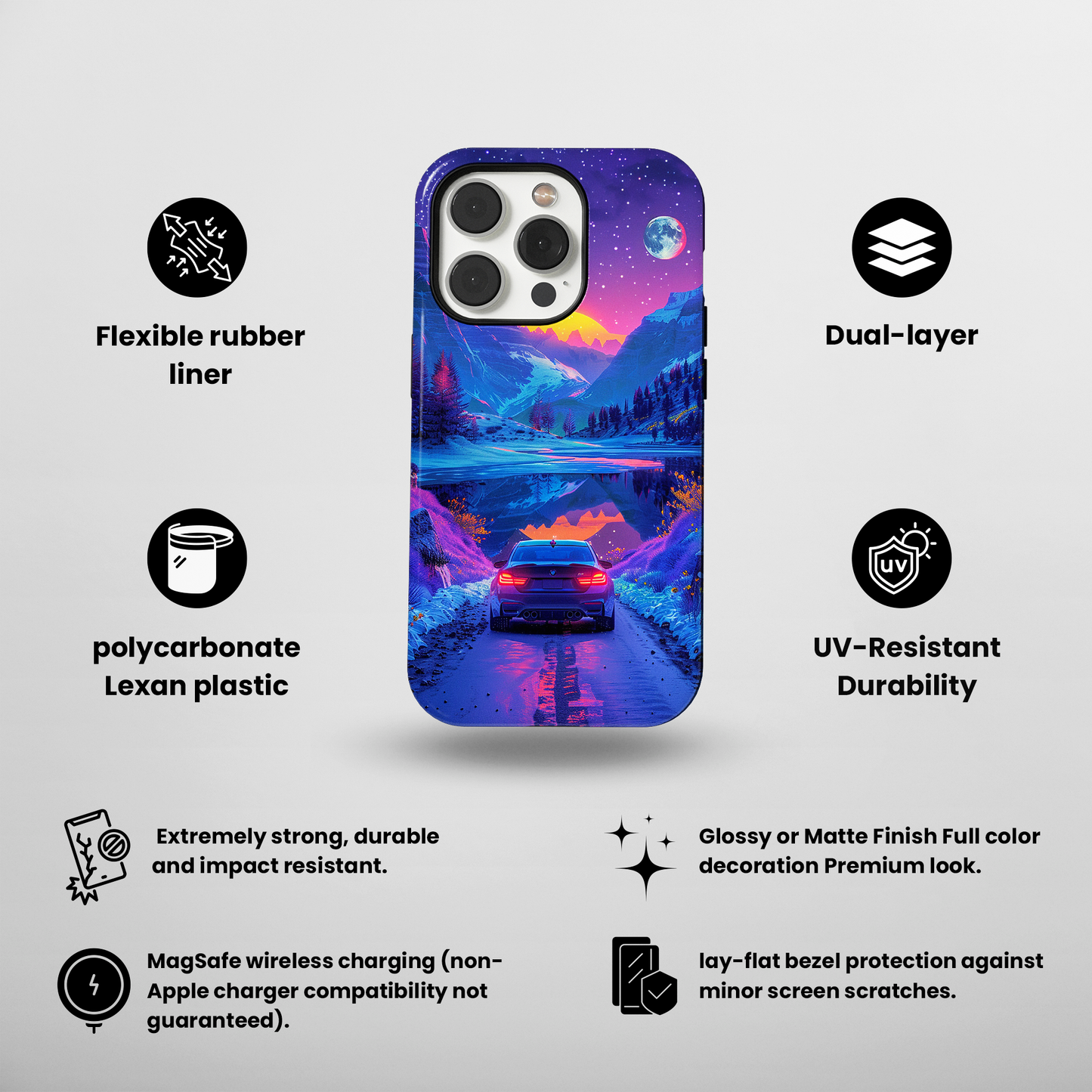 Celestial Drive (iPhone MagSafe Case)Celestial Drive Revolutionize your iPhone's look and feel with RIMA Tough Phone Case – ultimate protection meets elegant style for iPhone 11-15. Grab yours now! 🛡️?imaGallery