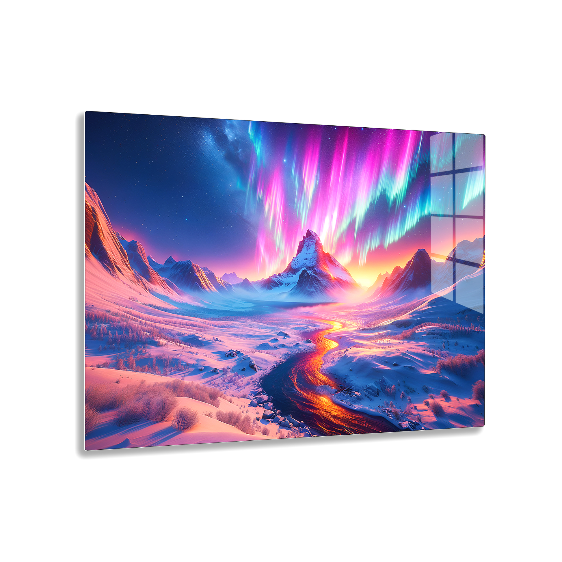 Auroral Mountain Majesty (Acrylic)Make a statement with Auroral Mountain Majesty acrylic prints. The 1⁄4" acrylic panel exudes the illusion of a smooth glass surface for vibrant artwork. Pre-installeRimaGallery