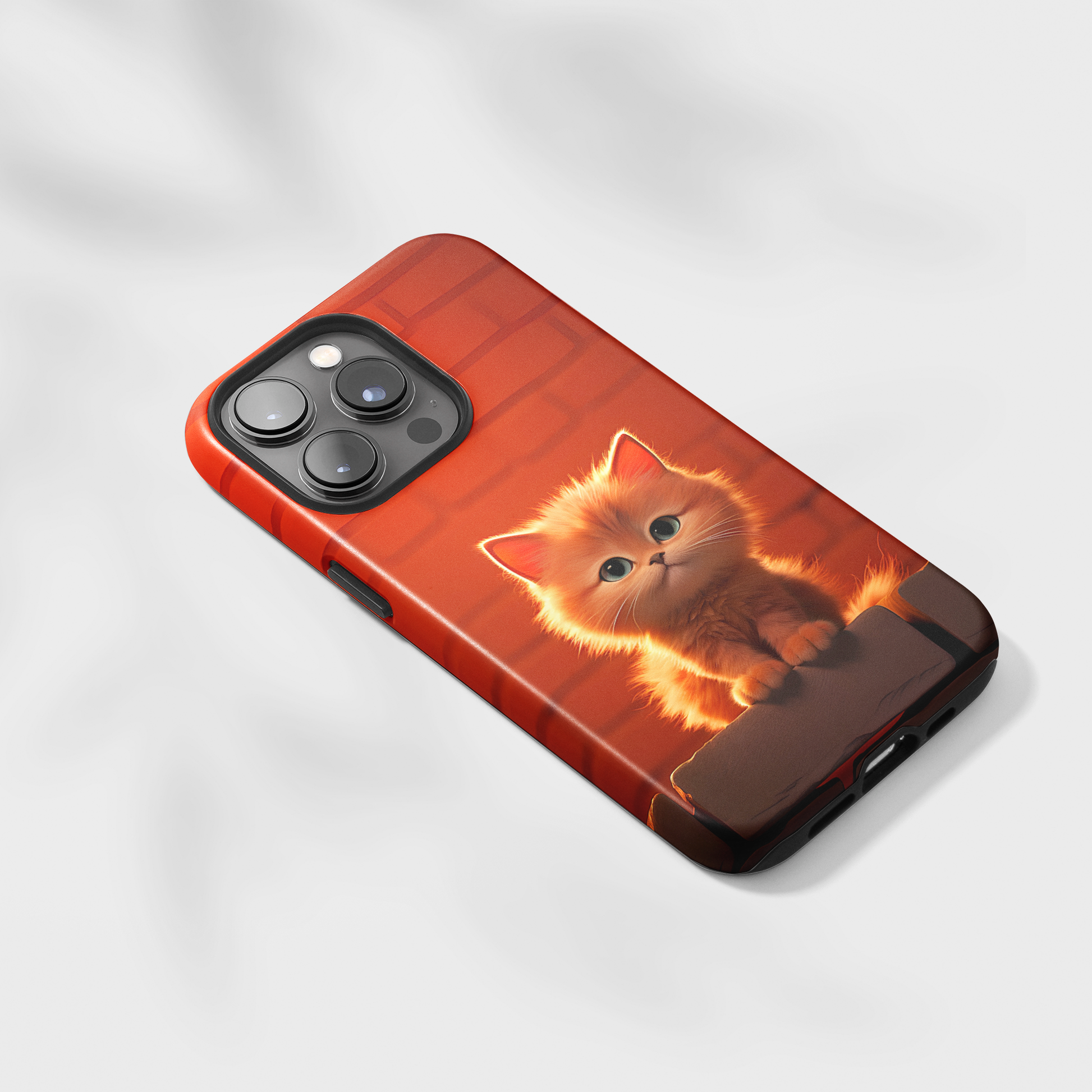 Cute Cat Sitting On a Wall (iPhone Case 11-15)Style meets safety in the RIMA Tough Phone Case for iPhone 11-15. Secure your phone in sophistication. Make a statement today! 🎨🔐RimaGallery