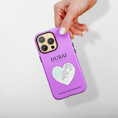 Dubai Heartbeat - Purple (iPhone MagSafe Case)Elevate your iPhone's style with the Dubai Heartbeat Purple MagSafe Case, offering robust protection, MagSafe compatibility, and a choice of matte or glossy finish. RimaGallery