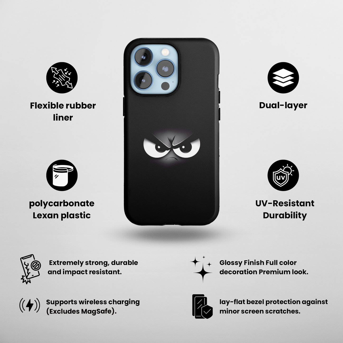 Noir Expression (iPhone Case 11-15)Contemporary Protection for the Trendsetter. Elevate your iPhone experience with RIMA Tough Phone Case. Compatible with the iPhone 11–15, it combines contemporary deRimaGallery