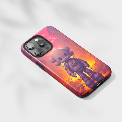 Cuddly Cohort (iPhone Case 11-15)Customize Your World with Unique Art! 🎨 This enchanting "Brave Teddy vs. Robot Apocalypse" design isn't solely for your phone. Dream of showcasing it on a poster, cRimaGallery