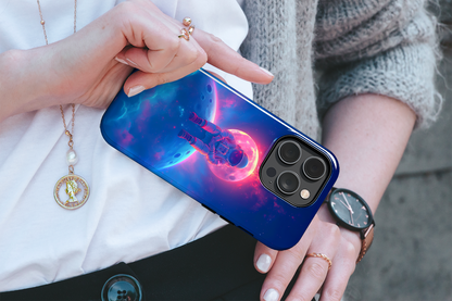 Lunar Dreamer (iPhone MagSafe Case)Get the best in smartphone protection with Astronaut sitting on a moon against a cosmic backdrop on iphone MagSafe Durable Case. Click to shop and transform your phoRimaGallery