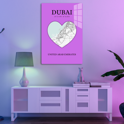 Dubai Heartbeat - Purple (Acrylic)