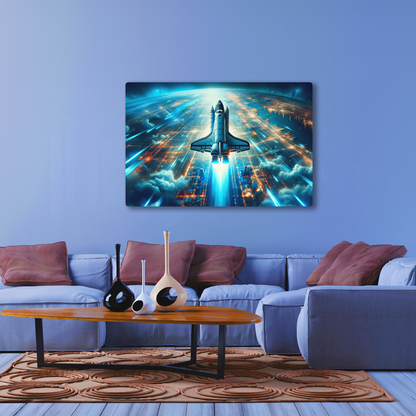 Orbital Blaze Odyssey (Acrylic)Make a statement with Orbital Blaze Odyssey acrylic prints. The 1⁄4" acrylic panel exudes the illusion of a smooth glass surface for vibrant artwork. Pre-installed hRimaGallery