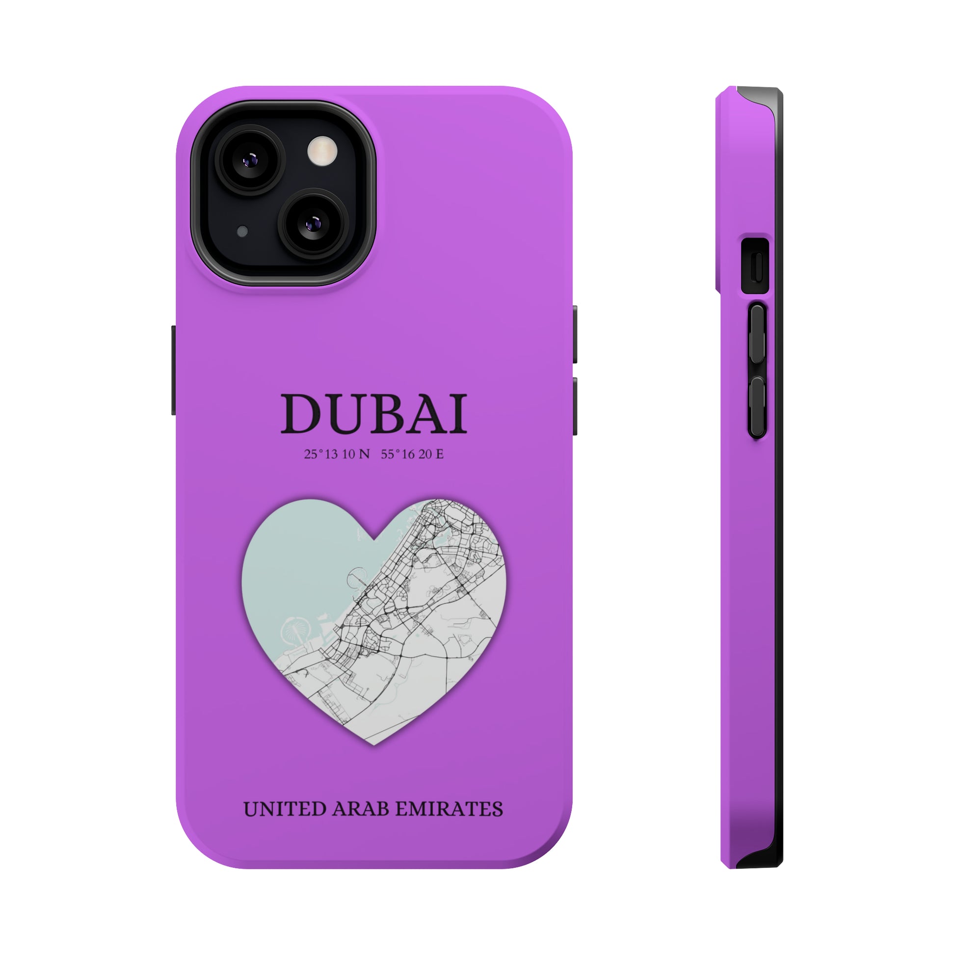 Dubai Heartbeat - Purple (iPhone MagSafe Case)Elevate your iPhone's style with the Dubai Heartbeat Purple MagSafe Case, offering robust protection, MagSafe compatibility, and a choice of matte or glossy finish. RimaGallery