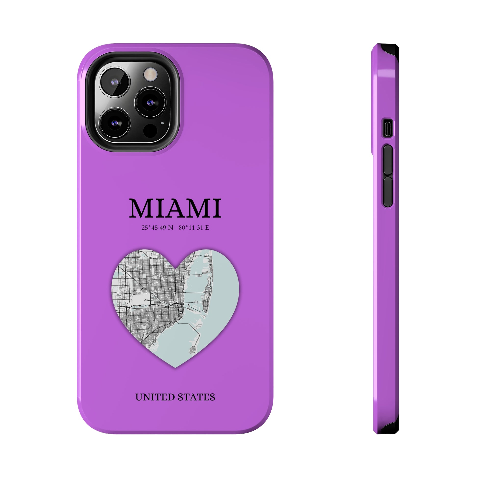 Miami Heartbeat - Purple (iPhone Case 11-15)Capture the essence of MIAMI with RimaGallery's Heartbeat Purple iPhone case, blending durable protection and unique design. Perfect for iPhone 11-15 models. Free shRimaGallery