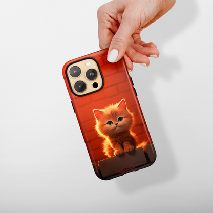 Cute Cat Sitting On a Wall (iPhone Case 11-15)Style meets safety in the RIMA Tough Phone Case for iPhone 11-15. Secure your phone in sophistication. Make a statement today! 🎨🔐RimaGallery