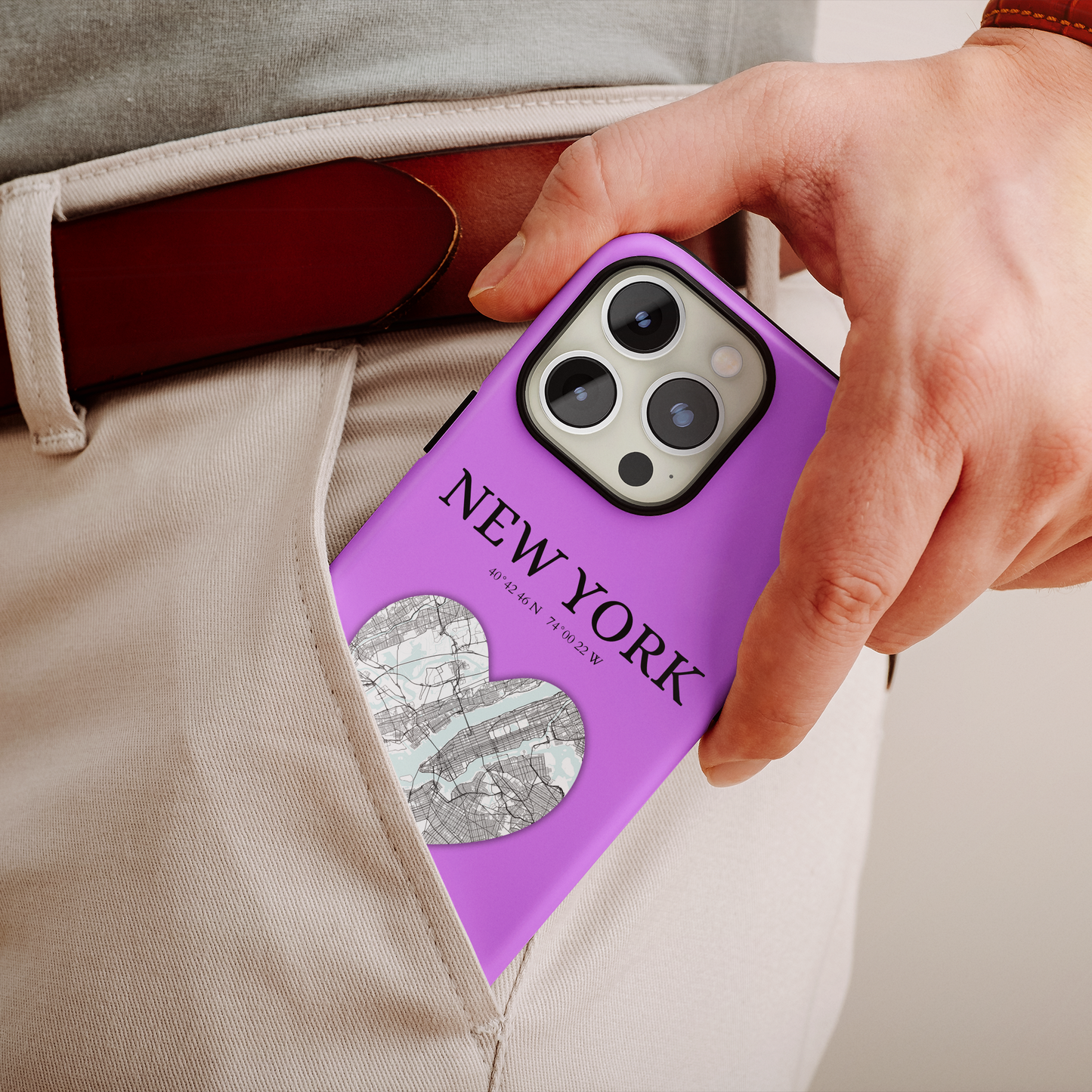 Add a touch of New York to your iPhone with the Purple Heartbeat MagSafe Case, offering durable protection, seamless MagSafe compatibility, and a choice between matt-York Heartbeat - Purple (iPhone MagSafe Case)