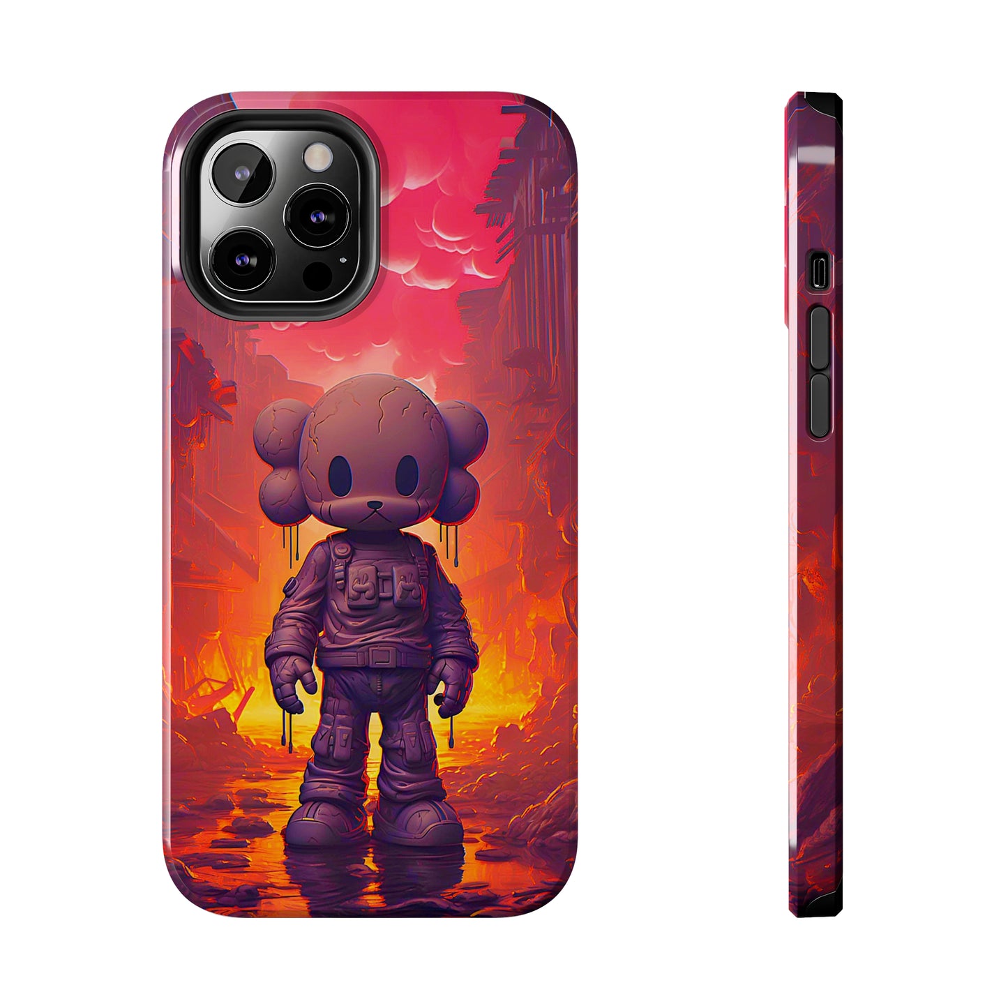 Cuddly Cohort (iPhone Case 11-15)Customize Your World with Unique Art! 🎨 This enchanting "Brave Teddy vs. Robot Apocalypse" design isn't solely for your phone. Dream of showcasing it on a poster, cRimaGallery