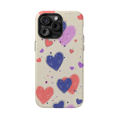 Whimsical Hearts (iPhone MagSafe Case)Rima Gallery presents the exclusive Psychedelic Flow MagSafe Durable Case For iphone 13, 14, 15, Pro, Max. Upgrade to our iPhone 13-15 MagSafe Case: Dual-layer proteRimaGallery