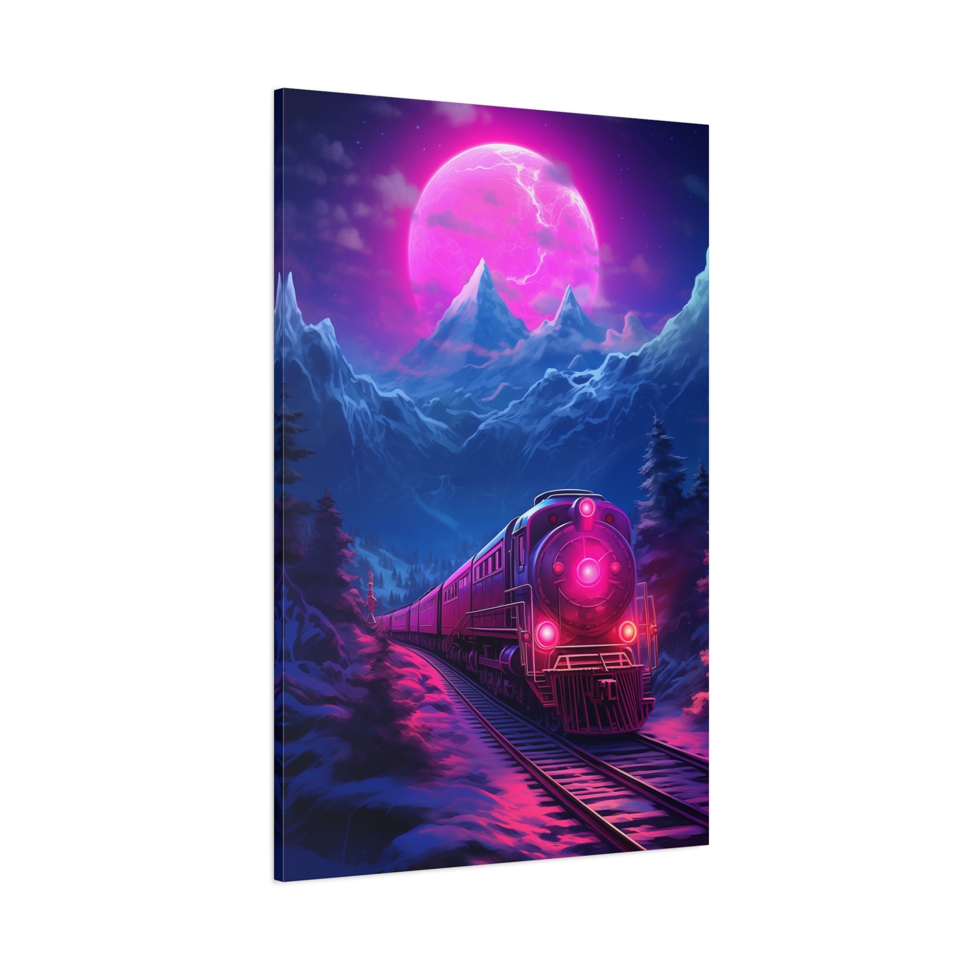 Lunar Express (Canvas)Lunar Express snow train(Canvas  Matte finish, stretched, with a depth of 1.25 inches) Elevate your décor with RimaGallery’s responsibly made art canvases. Our eco-fRimaGallery