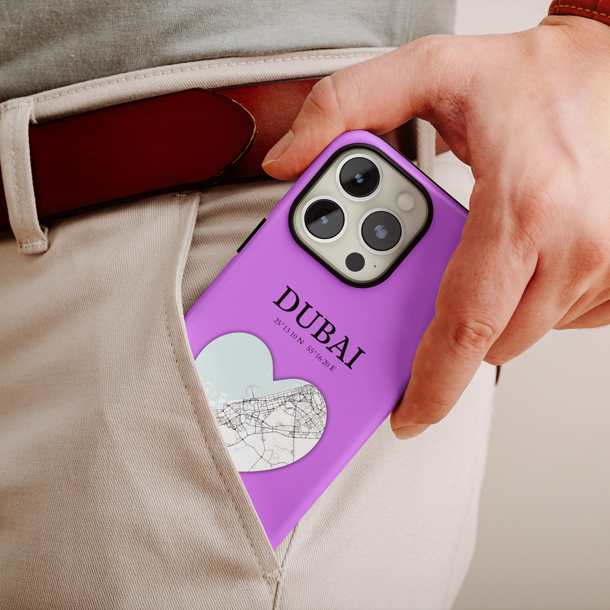 Dubai Heartbeat - Purple (iPhone MagSafe Case)Elevate your iPhone's style with the Dubai Heartbeat Purple MagSafe Case, offering robust protection, MagSafe compatibility, and a choice of matte or glossy finish. RimaGallery