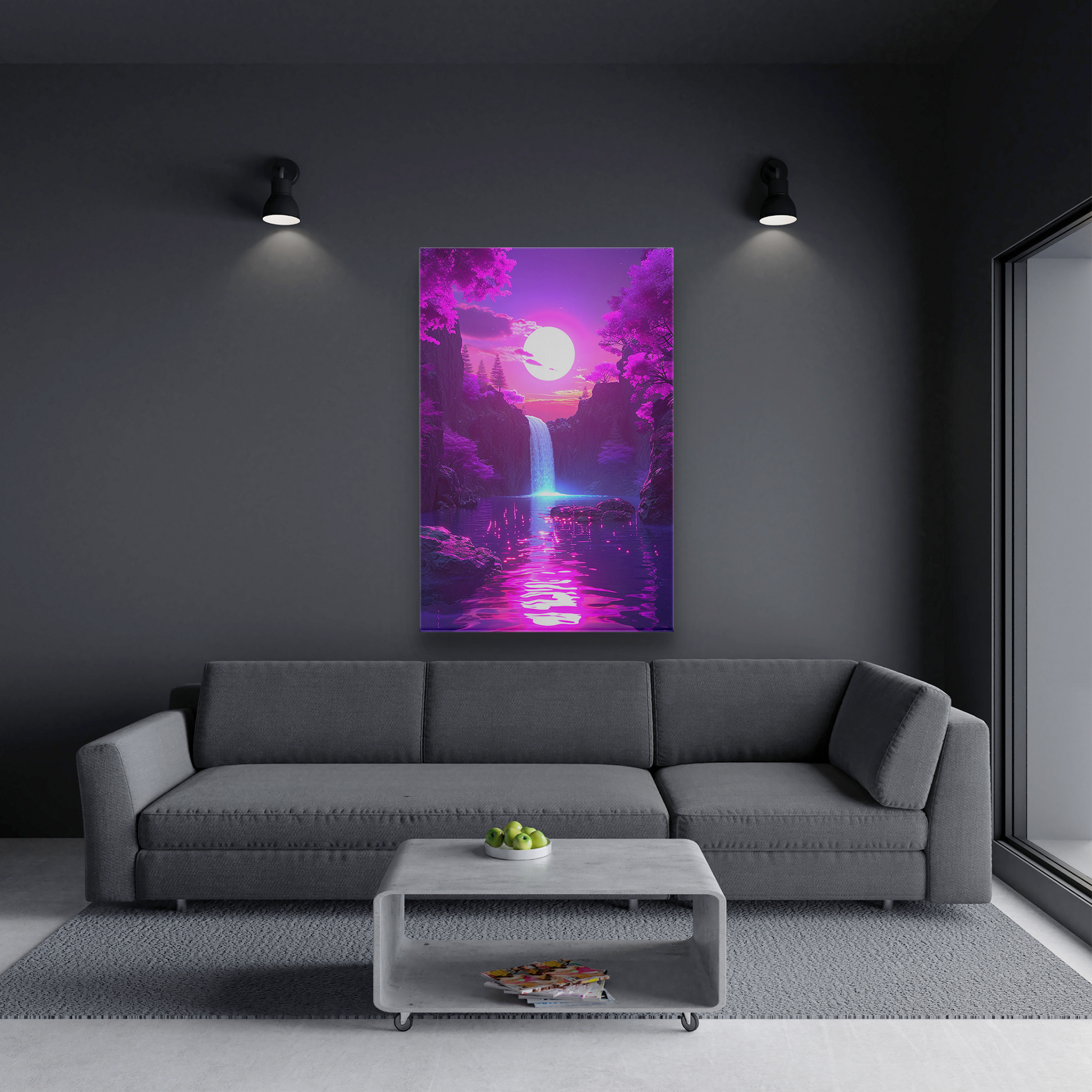 Magenta Moonfall (Canvas)Experience the fusion of art and ethics with RimaGallery's eco-friendly canvases. Stunning visuals, diverse sizes, and sustainable materials. Transform your space noRimaGallery