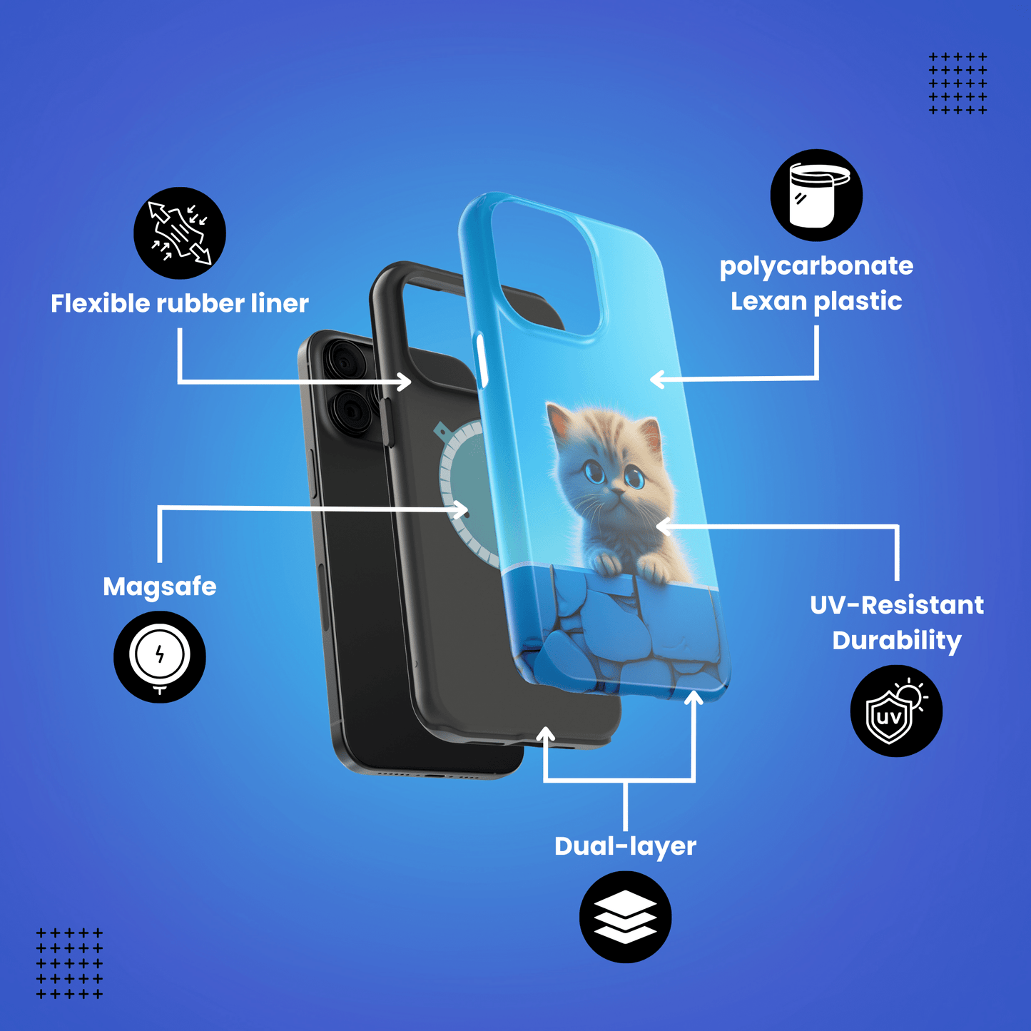 Cute Cat in Blue Sky MagSafe Durable Case: Style Meets Protection 📱✨
Upgrade your device with Rima Gallery's Cute Cat in Blue Sky MagSafe Durable Case. This case is-Blue Sky (iPhone MagSafe Case)