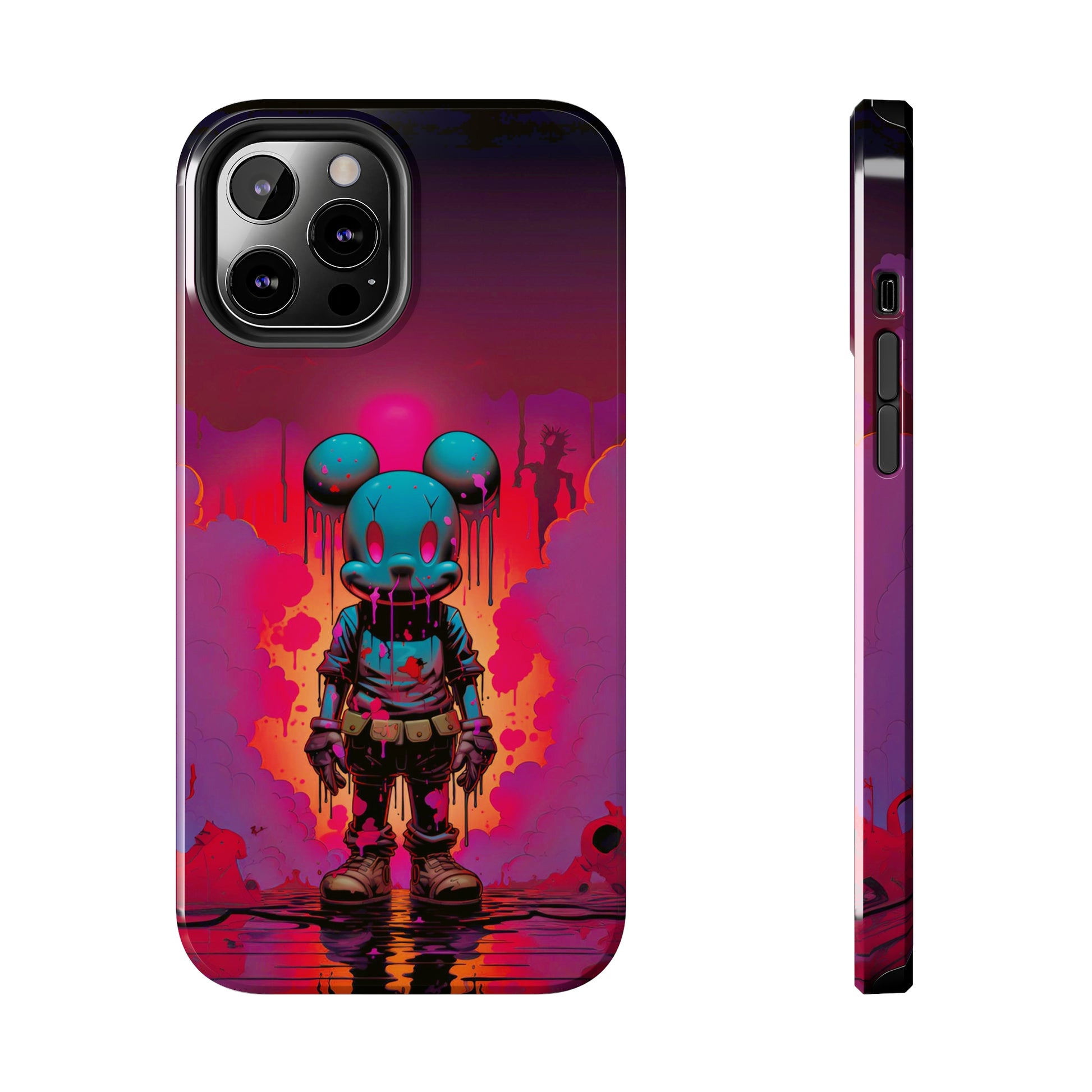 Sunset Whiskers Mousey Adventure (iPhone Case 11-15)Cuteness Overload at Twilight 🌅🐭: Add a sprinkle of whimsy to your day with our "Sunset Whiskers" phone case! An endearing mouse cartoon character, painted with thRimaGallery