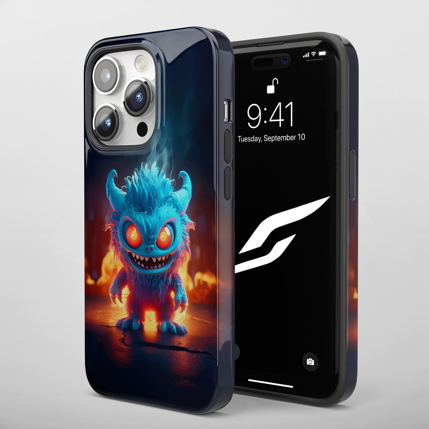 Fiery Monster (iPhone Case 11-15)Protect and personalize your iPhone 11, 12, 13, 14, &amp; 15 with RIMA's Tough Phone Case. Featuring robust materials, sleek design, and compatibility with wireless RimaGallery
