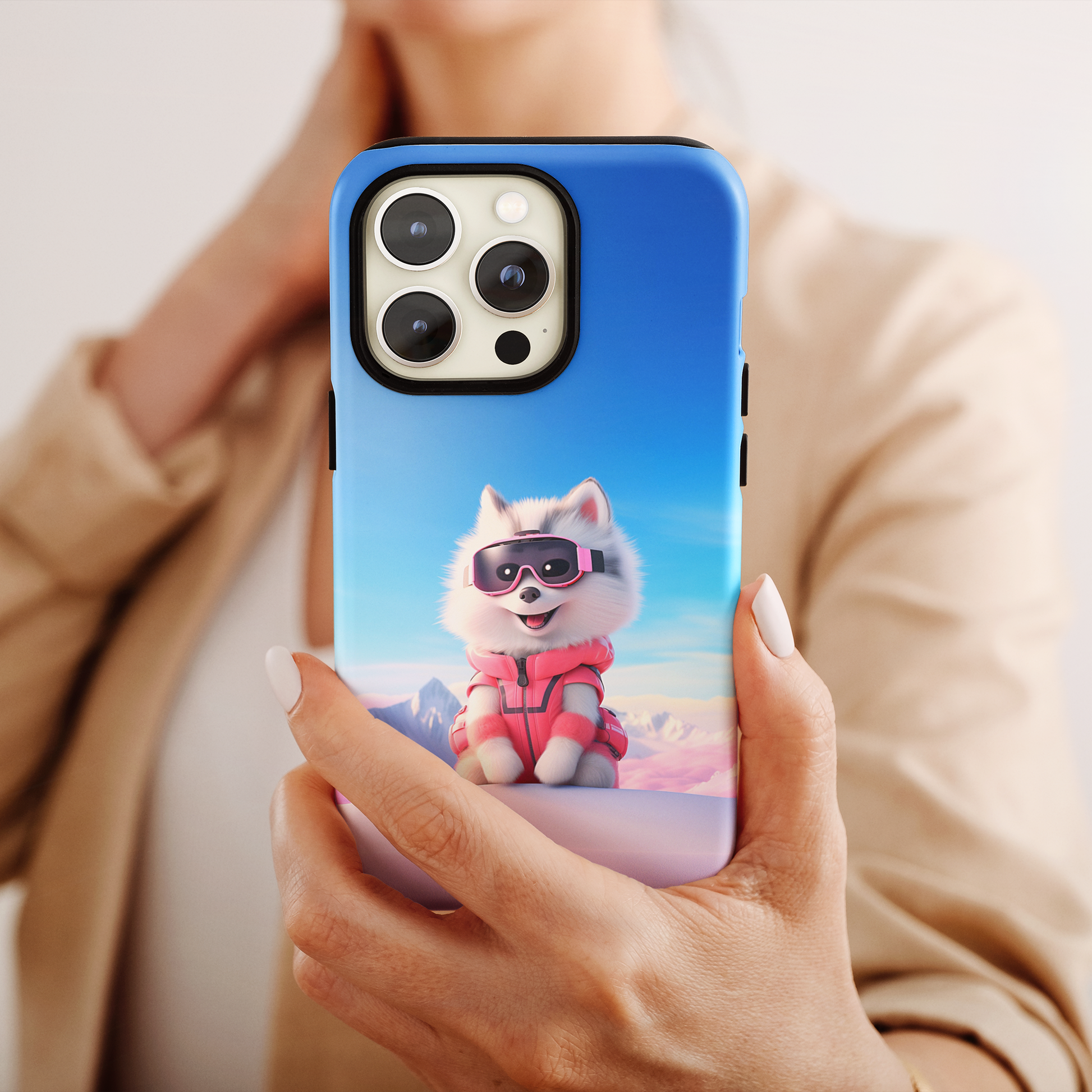 Pink Pup Skier (iPhone MagSafe Case)Pink Pup Skier MagSafe Durable Case: Style Meets Protection 📱✨
Upgrade your device with Rima Gallery's Pink Pup Skier MagSafe Durable Case. This case isn’t just aboRimaGallery