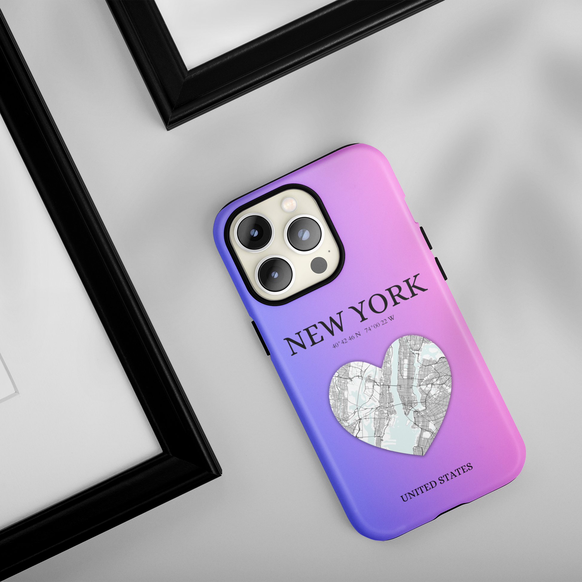 Elevate your iPhone with RimaGallery's New York Heartbeat case. Sleek design meets durability for stylish protection. Free US shipping.-York Heartbeat - Magenta (iPhone Case 11-15)