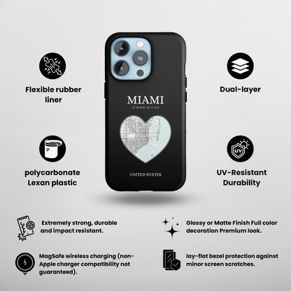 Miami Heartbeat - White (iPhone MagSafe Case)Elevate your iPhone's style with the Miami Heartbeat White MagSafe Case, offering robust protection, MagSafe compatibility, and a choice of matte or glossy finish. PRimaGallery