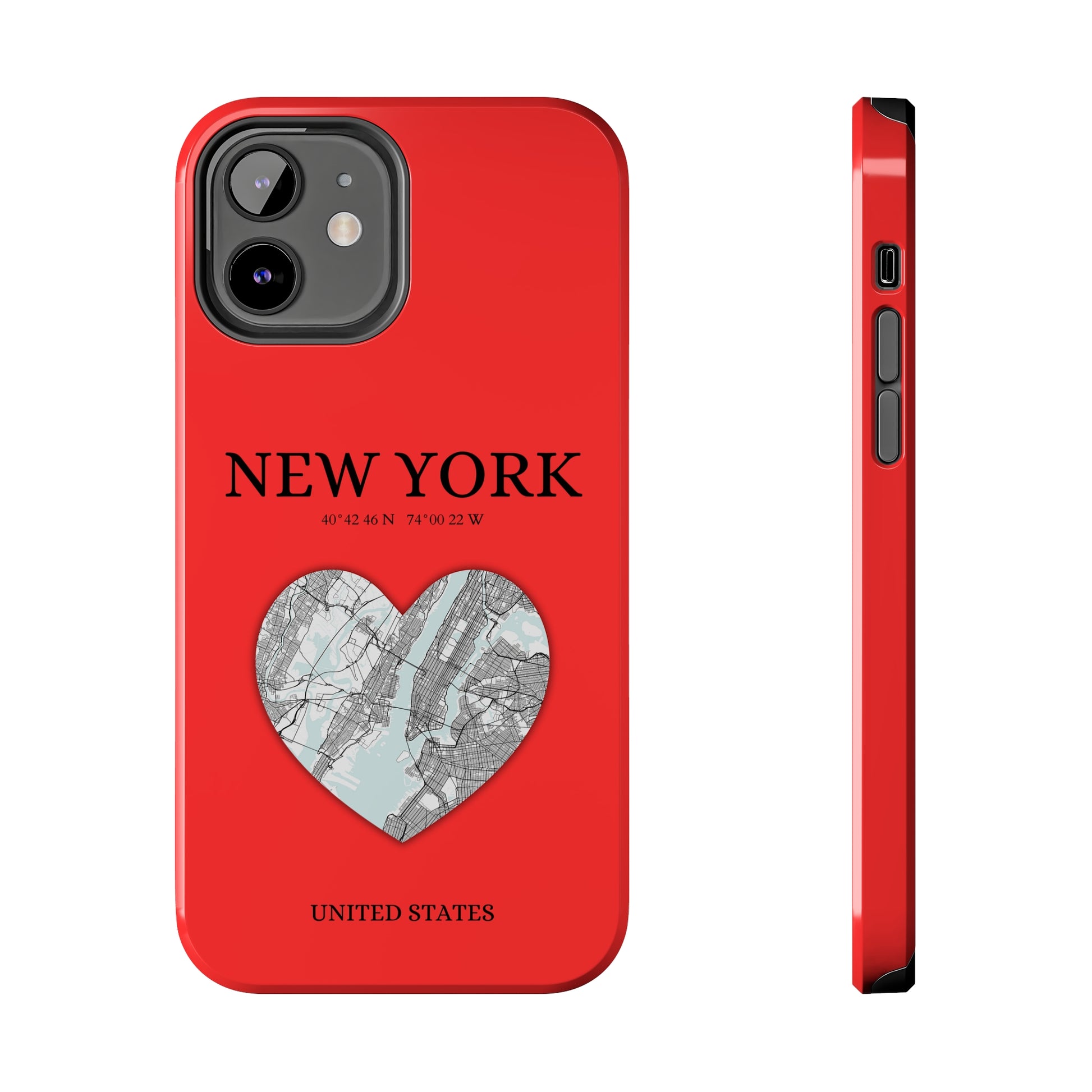 Elevate your iPhone with RimaGallery's New York Heartbeat case. Sleek design meets durability for stylish protection. Free US shipping.-York Heartbeat - Red (iPhone Case 11-15)