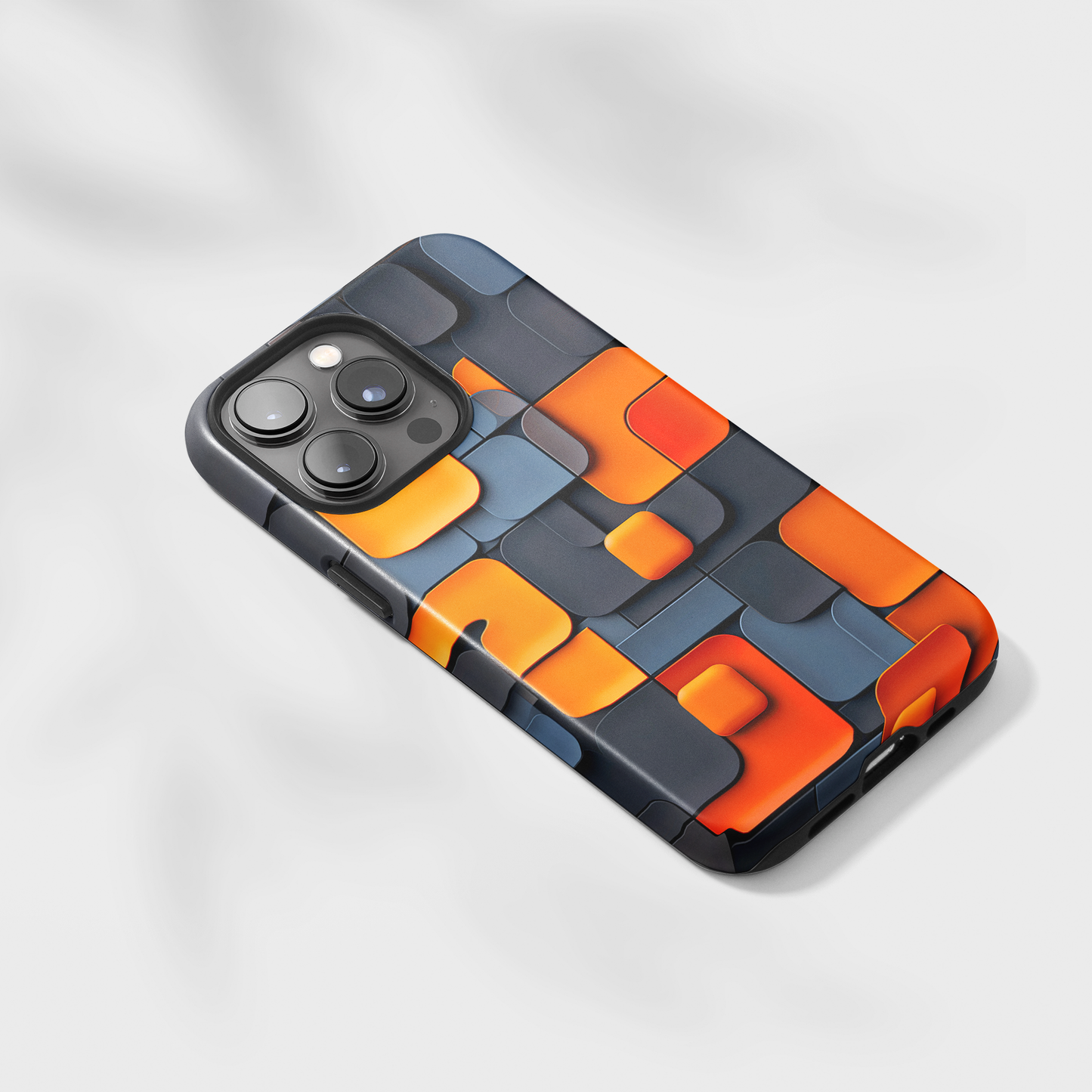 Tangerine Grid (iPhone Case 11-15)Elevate your iPhone experience with RIMA's Tough Phone Case, designed for iPhone 11 to 15 include modles pro and max. Double-layer defense and premium materials provRimaGallery