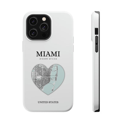 Miami Heartbeat - White (iPhone MagSafe Case)Elevate your iPhone's style with the New York Heartbeat White MagSafe Case, offering robust protection, MagSafe compatibility, and a choice of matte or glossy finishRimaGallery