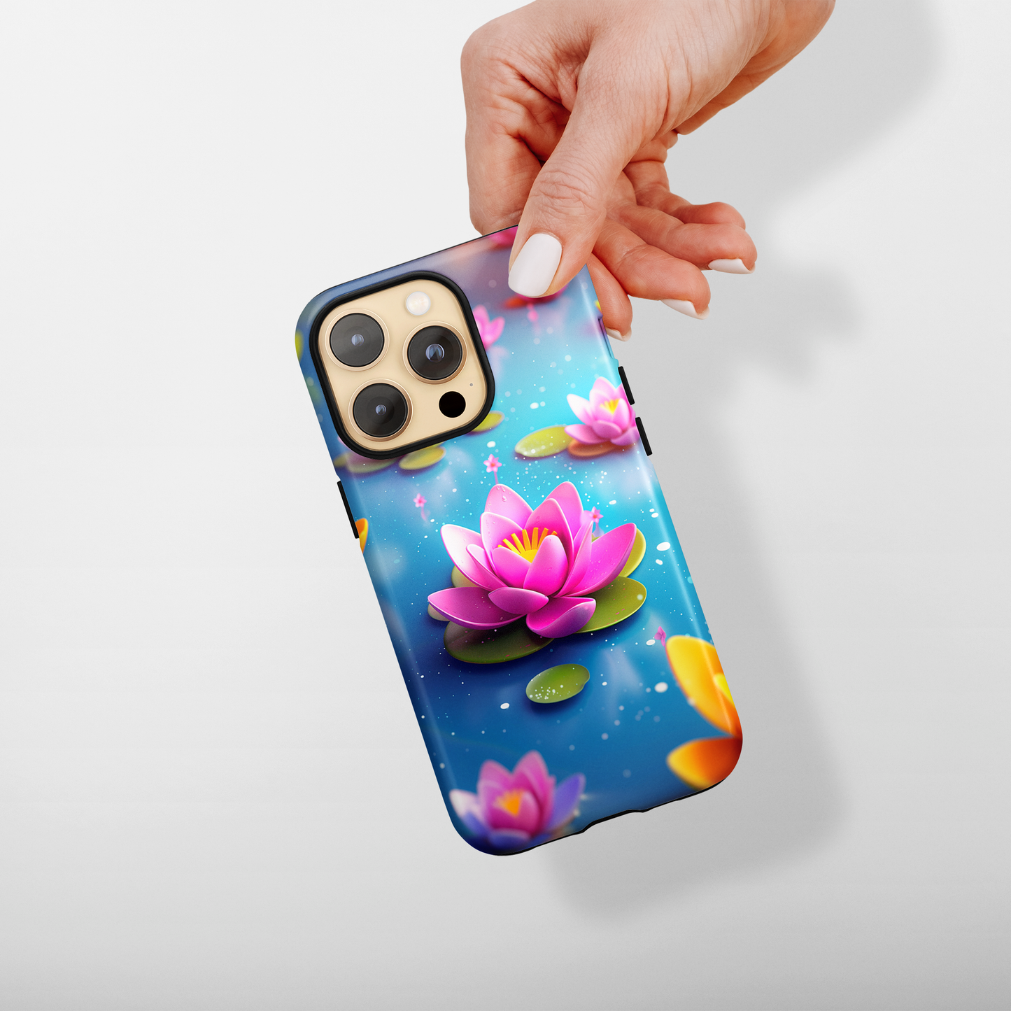 Lotus Lagoon (iPhone Case 11-15)Enhance your iPhone 11-15 with RIMA's Tough Case: Sleek design, double-layer protection, and wireless charging friendly. Perfect for the urban lifestyle.RimaGallery