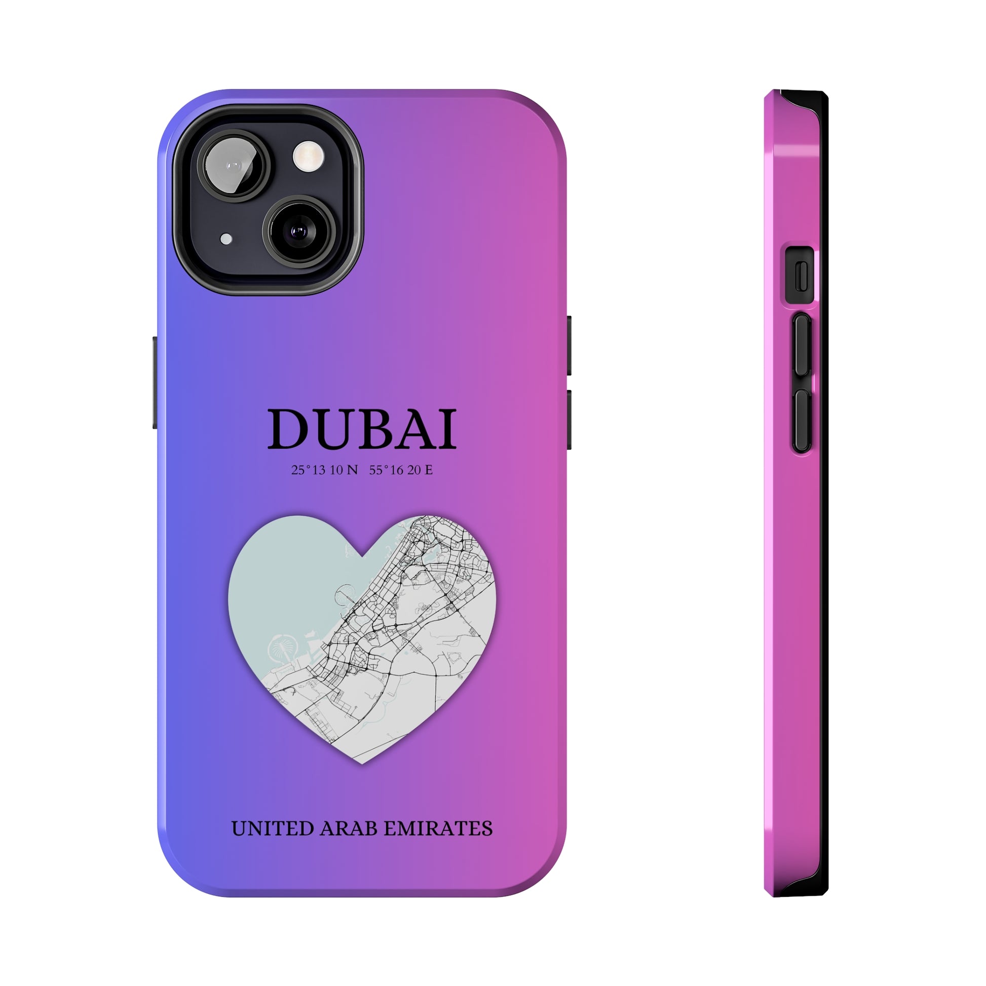 Dubai Heartbeat - Magenta (iPhone Case 11-15)Capture the essence of Dubai with RimaGallery's Heartbeat Magenta iPhone case, blending durable protection and unique design. Perfect for iPhone 11-15 models. Free sRimaGallery