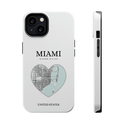 Miami Heartbeat - White (iPhone MagSafe Case)Elevate your iPhone's style with the New York Heartbeat White MagSafe Case, offering robust protection, MagSafe compatibility, and a choice of matte or glossy finishRimaGallery