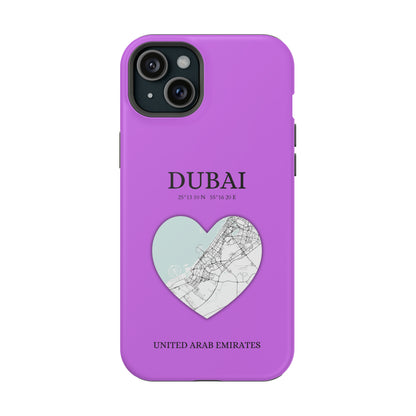 Dubai Heartbeat - Purple (iPhone MagSafe Case)Elevate your iPhone's style with the Dubai Heartbeat Purple MagSafe Case, offering robust protection, MagSafe compatibility, and a choice of matte or glossy finish. RimaGallery