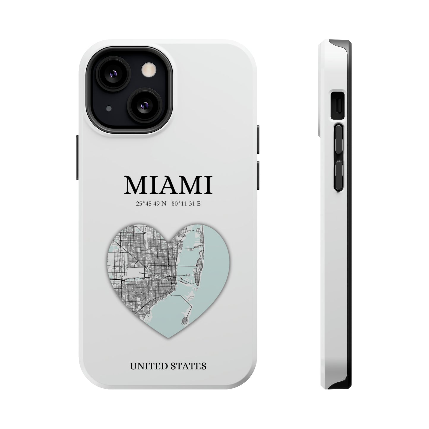 Miami Heartbeat - White (iPhone MagSafe Case)Elevate your iPhone's style with the New York Heartbeat White MagSafe Case, offering robust protection, MagSafe compatibility, and a choice of matte or glossy finishRimaGallery