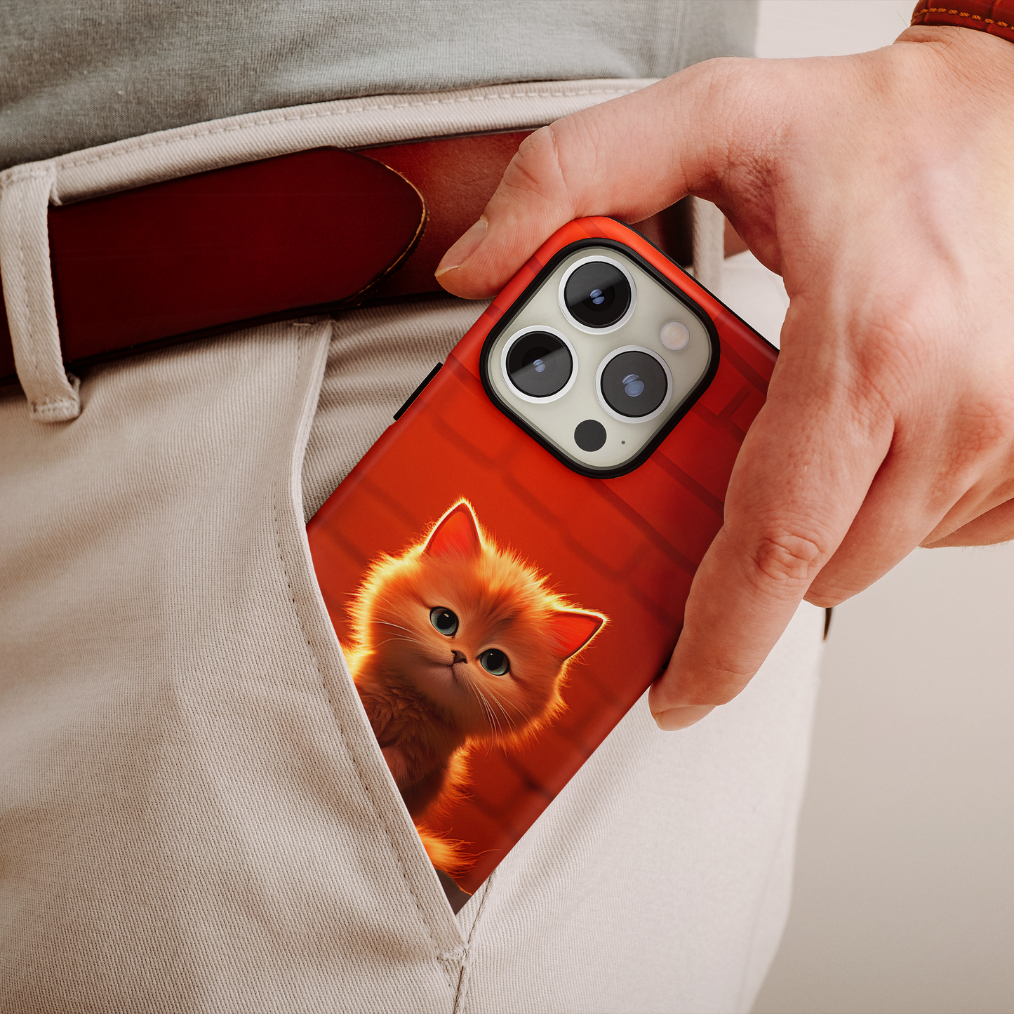 Cute Cat Sitting On a Wall (iPhone Case 11-15)Style meets safety in the RIMA Tough Phone Case for iPhone 11-15. Secure your phone in sophistication. Make a statement today! 🎨🔐RimaGallery