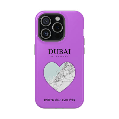 Dubai Heartbeat - Purple (iPhone MagSafe Case)Elevate your iPhone's style with the Dubai Heartbeat Purple MagSafe Case, offering robust protection, MagSafe compatibility, and a choice of matte or glossy finish. RimaGallery