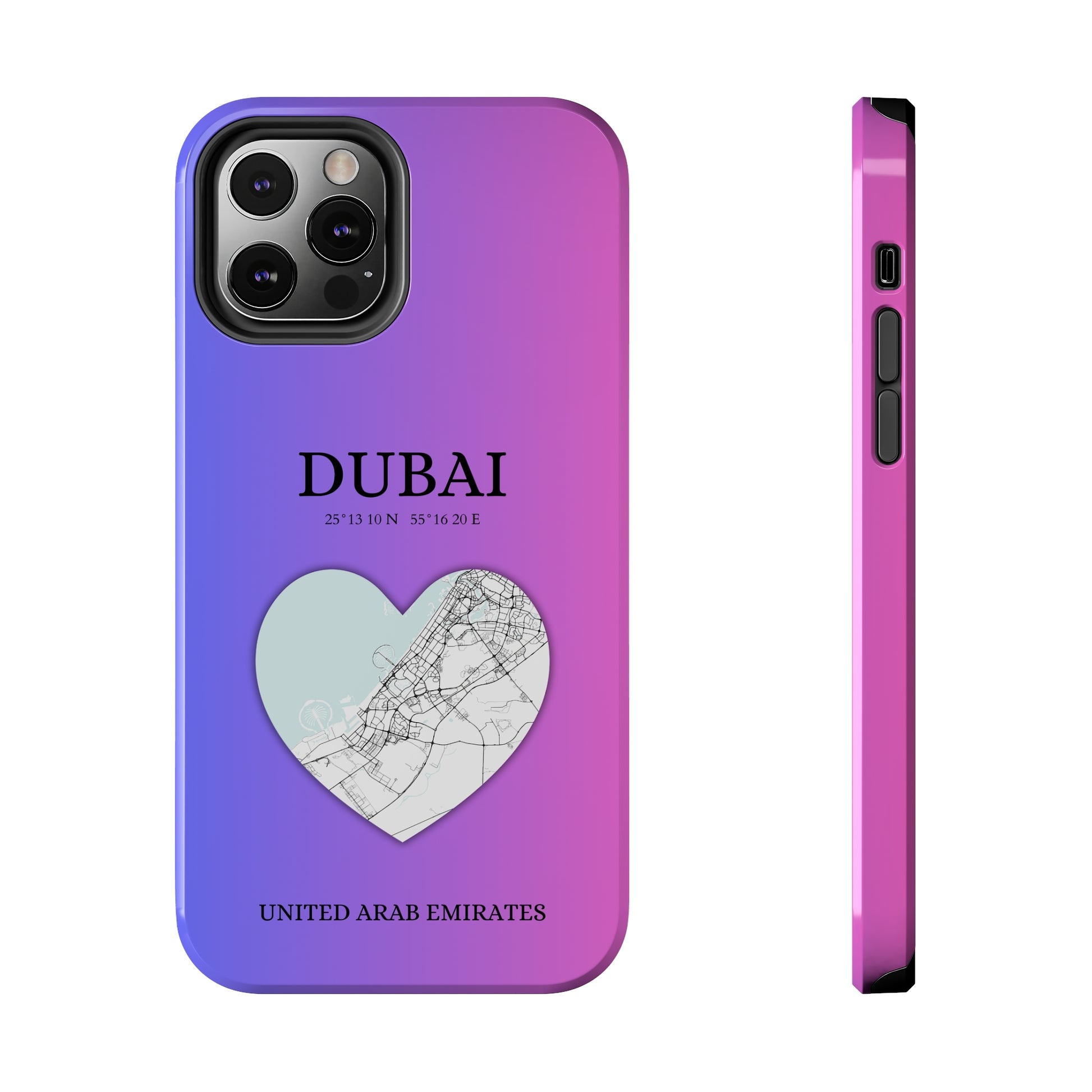 Dubai Heartbeat - Magenta (iPhone Case 11-15)Capture the essence of Dubai with RimaGallery's Heartbeat Magenta iPhone case, blending durable protection and unique design. Perfect for iPhone 11-15 models. Free sRimaGallery