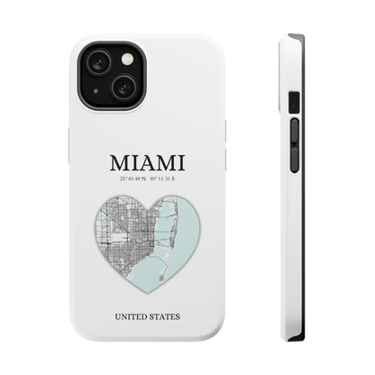 Miami Heartbeat - White (iPhone MagSafe Case)Elevate your iPhone's style with the New York Heartbeat White MagSafe Case, offering robust protection, MagSafe compatibility, and a choice of matte or glossy finishRimaGallery